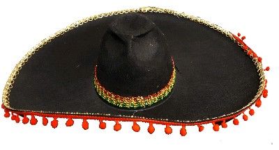 zou tocit Sombrero-S/S 帽子 HAT SOMBRERO 55CM BLACK | Partycity